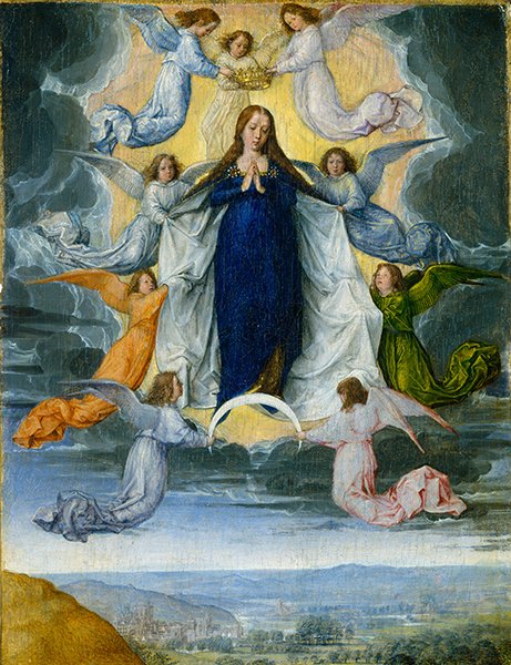 Âmes sauvages. Le symbolisme dans les pays baltes : Michel Sittow. L'assemption de la Vierge. Vers 1500-04, huile sur panneau, 21.3 x 16.7 cm.